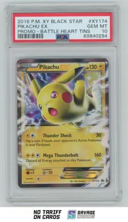 2016 Pokemon XY Black Star Promo Holo Pikachu EX PSA 10 #XY174 - Image 1