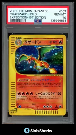 2001 POKEMON JAPANESE #103/128 CHARIZARD HOLO EXPEDITION 1ST EDITION PSA 10 - Image 1