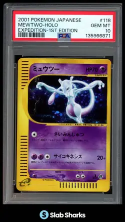 2001 POKEMON JAPANESE #118/128 MEWTWO HOLO EXPEDITION 1ST EDITION PSA 10 - Image 1
