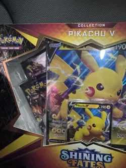 Pokemon TCG Pikachu V Shining Fates Box Premium Collection Factory Sealed - Image 2