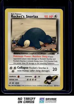 2000 Pokemon Gym - Heroes Rocket’s Snorlax #33/132 - Image 1
