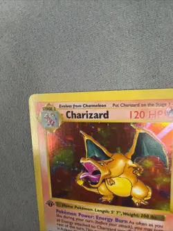 1999 POKEMON SET 1ST EDITION #4/102 CHARIZARD HOLO THICK STAMP - Image 3
