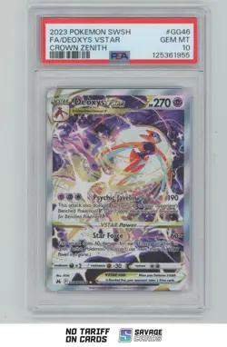 2023 Pokemon Sword & Shield Crown Zenith Deoxys VStar PSA 10 #GG46/GG70 - Image 1