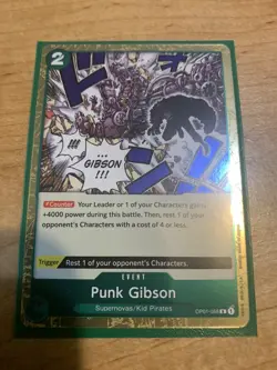 PRE ERRATA ONE PIECE ENGLISH CARD GAME HOLO CARTE OP01-058 R PUNK GIBSON EN MINT - Image 1