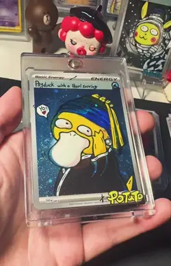 Munch The Scream Psyduck 286/SM-P PROMO Pokemon Card Japanese Hand draw DIY 🌀 - Image 2