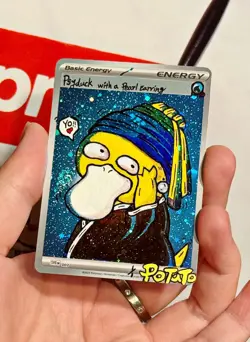 Munch The Scream Psyduck 286/SM-P PROMO Pokemon Card Japanese Hand draw DIY 🌀 - Image 4
