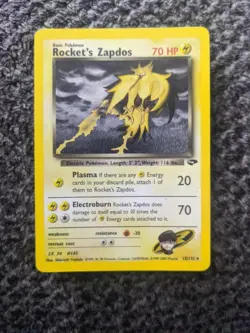 Pokemon Card - Rocket's Zapdos 15/132 Gym Challenge Rare Holo - Image 3