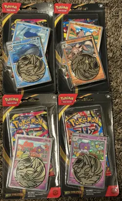 4 Blister Packs Mega Evolutions with collectible coin and promo card Pokemon TCG - Image 1