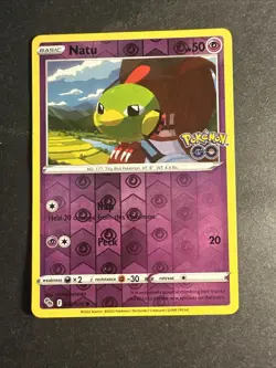 2022 Pokemon Go Set Nintendo Natu Reverse Holo Holographic Card 32 /78 - Image 1