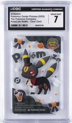 2020 POKEMON CENTER PROMOS POKE'CAFE REMIX-CLEAR CARD UMBREON CGC 7 - Image 1