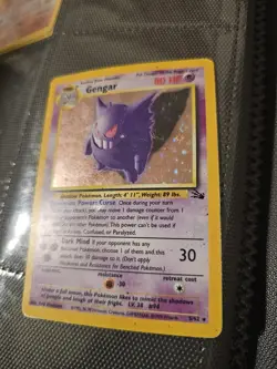 Gengar 5/62 Fossil Holo Foil Vintage 1999 Rare English Pokemon TCG Card Damaged - Image 2