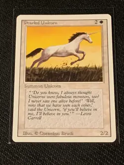Magic the Gathering Revised Pearled Unicorn - Image 1