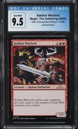 Cgc 9.5 Keldon Warlord 156 MTG 30th Anniversary Magic The Gathering Gem Mint - Image 1