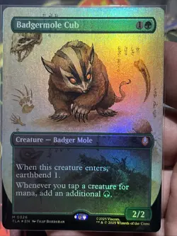 Badgermole Cub - Borderless- Avatar, Magic The Gathering (Foil) NM-Mag Hard Case - Image 3