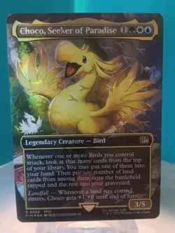 Choco, Seeker of Paradise Borderless Chocobo Track FOIL MTG Final Fantasy - Image 1