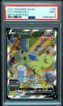 Tyranitar V 155 PSA 9 Mint Pokemon Card New Cert - Image 1