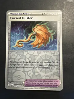 2023 Pokemon Paradox Rift Trainer Tool Cursed Duster 161 /182 Reverse Holo Foil - Image 1
