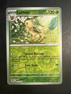 2024 Pokemon S&V Twilight Masquerade Reverse Holo Foil Leafeon 11 /167 - Image 1