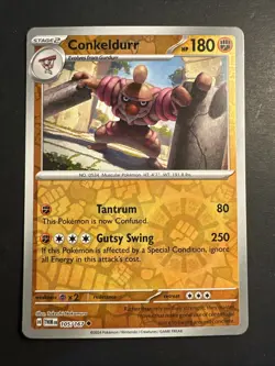 2023 Pokemon S&V Twilight Masquerade Conkeldurr 105 /167 Reverse Holo Foil - Image 1