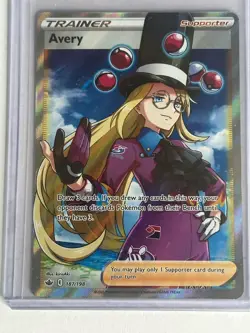 Avery 187/198 Chilling Reign Holo Full Art Trainer Ultra Rare Pokemon NM/M - Image 1