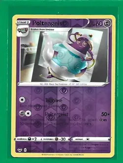 Pokemon TCG Sword And Shield Polteageist #90/202 Rare Reverse Holo - Image 1