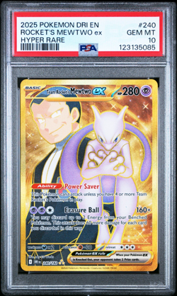 PSA 10 | TEAM ROCKETS MEWTWO EX #240/182 | DESTINED RIVALS | POKEMON | 2025 - Image 1
