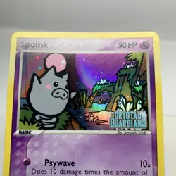 Spoink - [LP] - 62/100 - EX Crystal Guardians Pokemon TCG Stamped Reverse Holo - Image 3