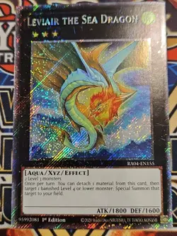 In Hand YUGIOH x1 RA04-EN155 LEVIAIR THE SEA DRAGON - PLATINUM SECRET RARE 1st - Image 1
