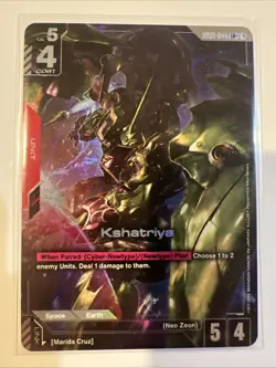 Gundam Card Game - Kshatriya - LR+ Alt Art GD01-044 English NM w/ Protector - Image 1