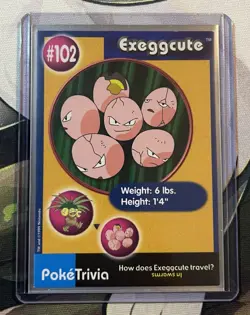 Exeggcute #102 Pokemon TCG Burger King Promo PokeTrivia Trading Card Vintage LP - Image 1