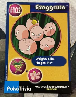 Exeggcute #102 Pokemon TCG Burger King Promo PokeTrivia Trading Card Vintage LP - Image 2