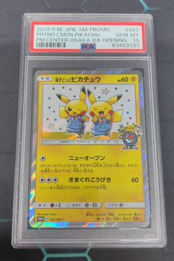 PSA 10 Pokemon Card Manzai Pikachu 407/SM-P Osaka PROMO Foil Rare 2019 Japanese - Image 1