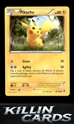 Pikachu 48/162 Pokemon Common XY - BREAKthrough Card NM - Image 1