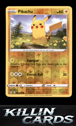 Reverse Holofoil Pikachu 049/203 Pokemon Common SWSH07: Evolving Skies Card NM - Image 1