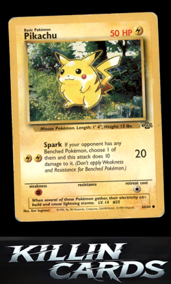 Pikachu 60/64 Pokemon Common Jungle Card DM - Image 1