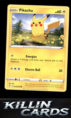 Pikachu 049/203 Pokemon Common SWSH07: Evolving Skies Card LP - Image 1