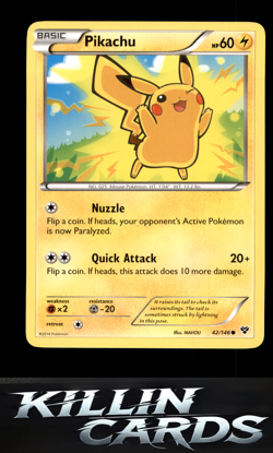 Pikachu 42/146 Pokemon Common XY Base Set Card LP - Image 1