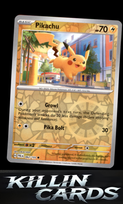 Reverse Holofoil Pikachu 062/193 Pokemon Common SV02: Paldea Evolved Card NM - Image 1