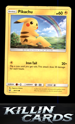 Pikachu 28/73 Common Shining Legends Pokemon Card MP - Image 1