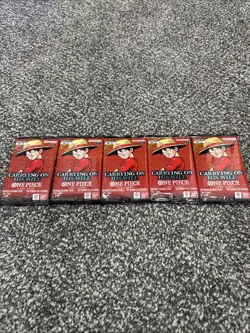 One Piece Card Game TCG OP-13 Carrying On His Will English Booster Pack x5 lot - Image 1