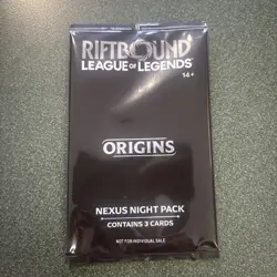 Riftbound Origins Nexus Night Pack Sealed English 3-Card Pack - Image 1