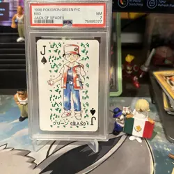 1996 POKEMON GREEN PLAYING CARDS RED JACK OF SPADES PSA 7 NM POKER - Image 1