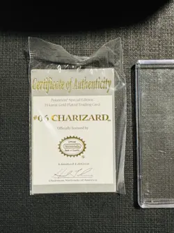 Pokemon Vintage 1999 23K Gold Plated Card Burger King CHARIZARD w/ Ball and Cert - Image 4