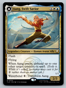 Aang, Swift Savior R 0204/ Aang and La, Ocean's Fury R 0204 Avatar MTG - Image 1