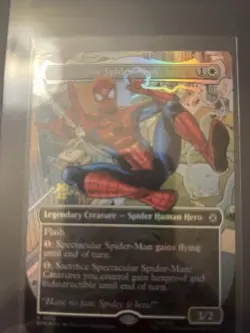 Prerelease MTG SPECTACULAR SPIDER-MAN 0014 Very Rare STAMPED PROMO FULL ART FOIL - Image 2