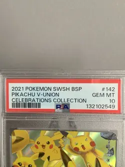 2021 POKEMON SWSH PROMO CELEBRATIONS COLLECTION #142 PIKACHU V-UNION PSA 10 - Image 2