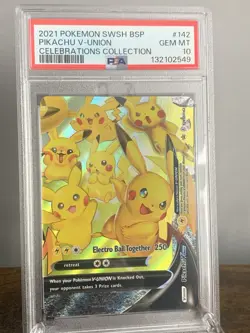 2021 POKEMON SWSH PROMO CELEBRATIONS COLLECTION #142 PIKACHU V-UNION PSA 10 - Image 4