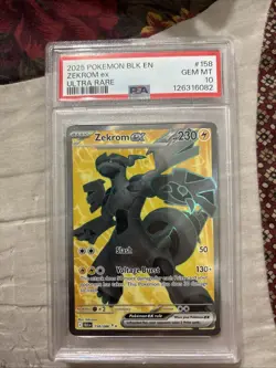 2025 POKEMON BLK EN ZEKROM ex ULTRA RARE #158 PSA 10 GEM MINT - Image 3