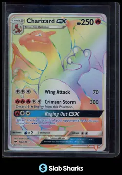 2017 POKEMON SUN & MOON BURNING SHADOWS #150/147 CHARIZARD GX SECRET RARE - Image 1