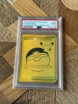 Pokemon Poke Ball Gold Promo SWSH146 Celebrations UPC English PSA 9 Mint - Image 1